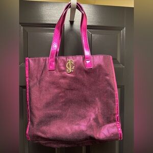 Juicy Couture Metallic Pink Tote NEW-plastic on emblem